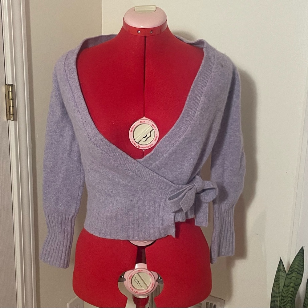 Lavender Cashmere Wool cardigan.